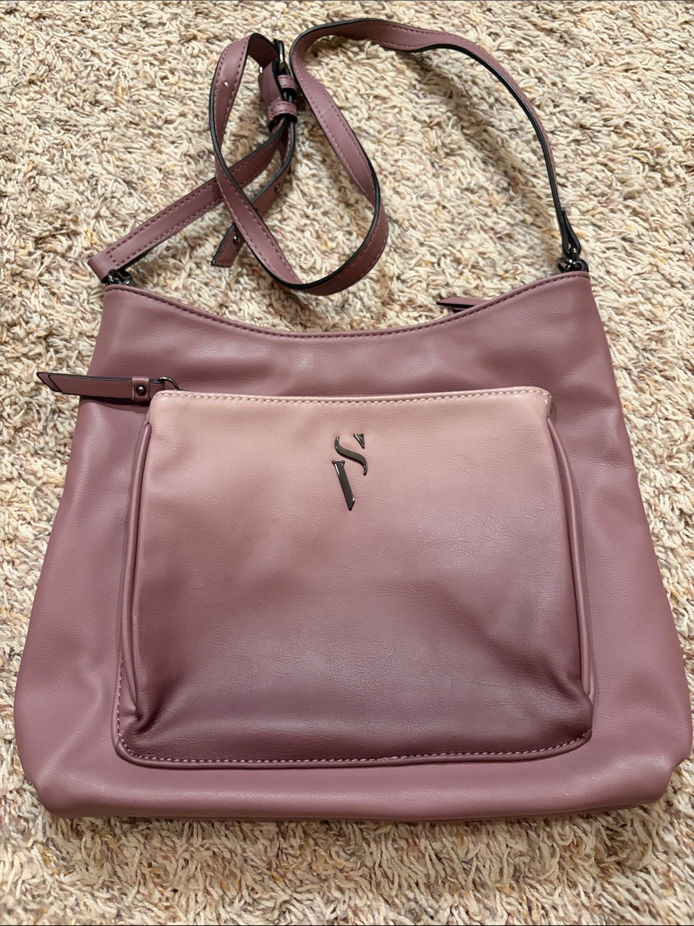 Vince Camuto Mauve Pink Shoulder Bag with Front Pocket